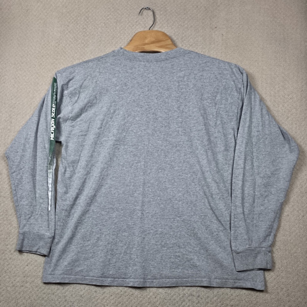 Vintage Y2K Nike Michigan State Spartans T-Shirt Mens L Gray Center Swoosh 90s - Picture 3 of 10